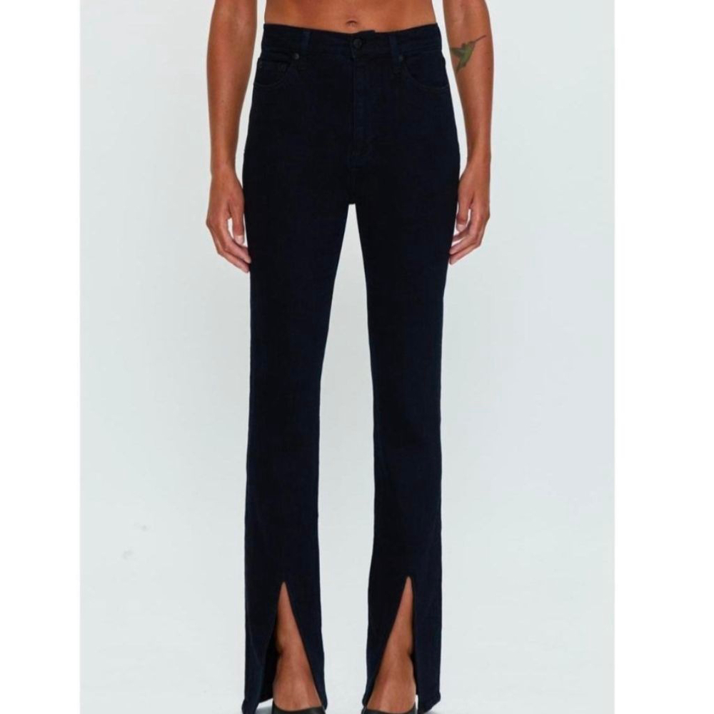 Pistola Dark Black Colleen Super High Rise Slim Boot Slit Ankle Vented Teagan29 - Picture 2 of 14